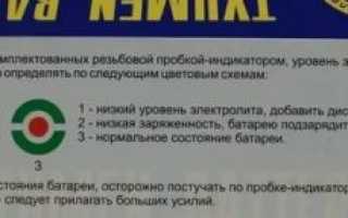 Красный индикатор на аккумуляторе автомобиля что значит?