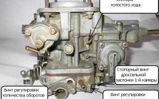 Регулировка карбюратора автомобиля ВАЗ 2105