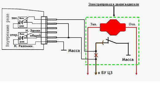 Схема центрального замка Электронная схема