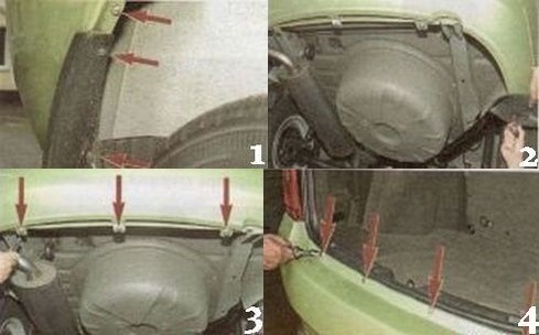 Демонтаж заднего бампера