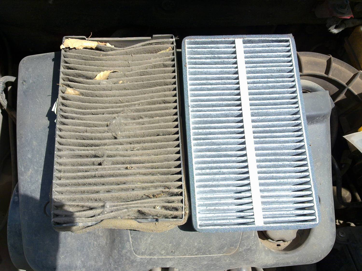 Сравнение состояния фильтров Новый и грязный фильтр