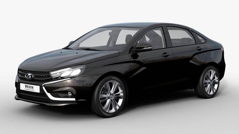 Внешний вид автомобиля Лада Веста Лада Веста в черном цвете