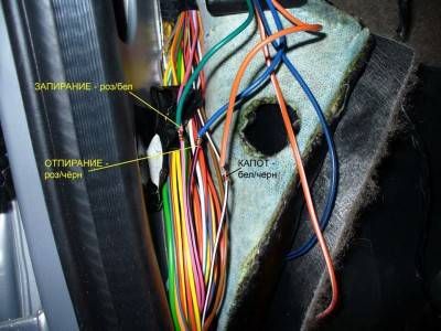 Провода у иммобилайзера Провода от сигнализации