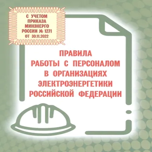 Правила работы с персоналом в организациях электроэнергетики Российской Федерации с учетом приказа Минэнерго России № 1271 от 30.11.2022 (Где дешевле?)